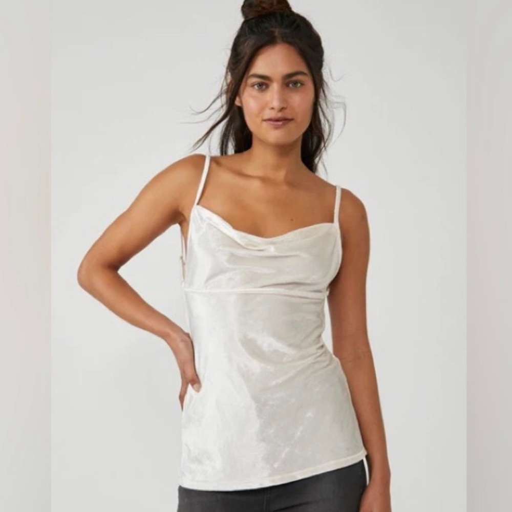 Free People All Night Velvet Tunic, Champagne